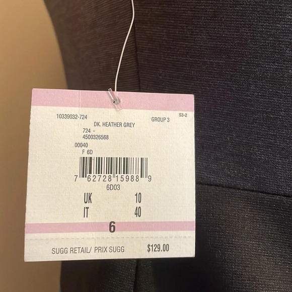 ANNE KLEIN women’s dress 6 small sheath career stretch knee length AK grey nwt - Picture 3 of 5